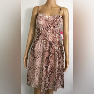 NWT Stylish Xhiliration Snake Print Dress with Rose Gold Lurex